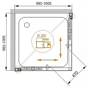 Душевой уголок Cezares Momento 100x100 MOMENTO-A-2-100-C-Cr стекло прозрачное/профиль хром купить в интернет-магазине Sanbest