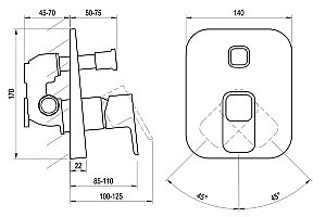 Смеситель для душа Ravak 10° R-box TD 065.00 хром купить в интернет-магазине сантехники Sanbest