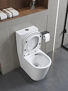 Унитаз напольный CeruttiSpa Piera Tornado 10560 белый, безободковый, с крышкой микролифт, слив-торнадо купить в интернет-магазине Sanbest