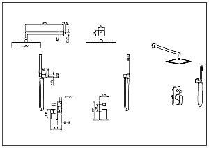 Душевая система Boheme Qubic 474-3-G золото купить в интернет-магазине сантехники Sanbest