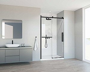 Душевая дверь Vincea Como Soft VDS-1CS120CLB 120 профиль черный/стекло прозрачное купить в интернет-магазине Sanbest