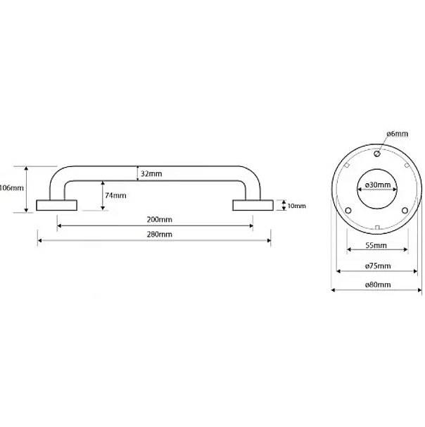 Поручень Bemeta Help 301100203 белый купить в интернет-магазине сантехники Sanbest