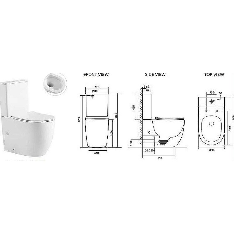 Унитаз напольный CeramaLux TR2176-1 белый, с бачком, с крышкой микролифт, слив торнадо купить в интернет-магазине Sanbest