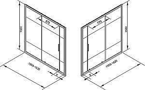 Шторка для ванны Aquanet Practic AE10-B-160H150U-CP + AE10-F-80H150U-CP купить в интернет-магазине Sanbest