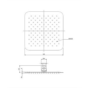 Верхний душ OMNIRES Ultra Slimline WGU225CR купить в интернет-магазине сантехники Sanbest
