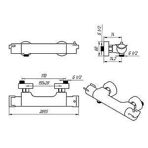 Смеситель для душа PAINI Morgana 73PW511TH никель купить в интернет-магазине сантехники Sanbest
