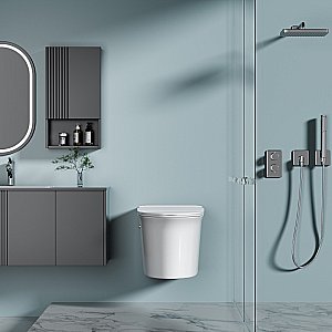 Унитаз подвесной Abber Bequem AC1124P белый, с крышкой микролифт купить в интернет-магазине Sanbest