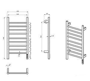 Полотенцесушитель электрический WONZON & WOGHAND BONN, Хром (WW-AL4094-CR) купить в интернет-магазине сантехники Sanbest