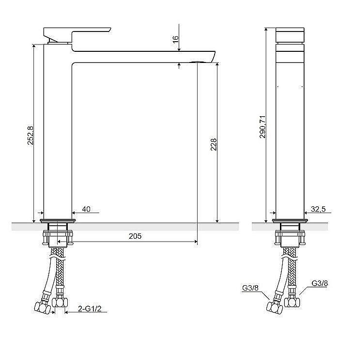 Смеситель для раковины Excellent Pride 4002 хром купить в интернет-магазине сантехники Sanbest