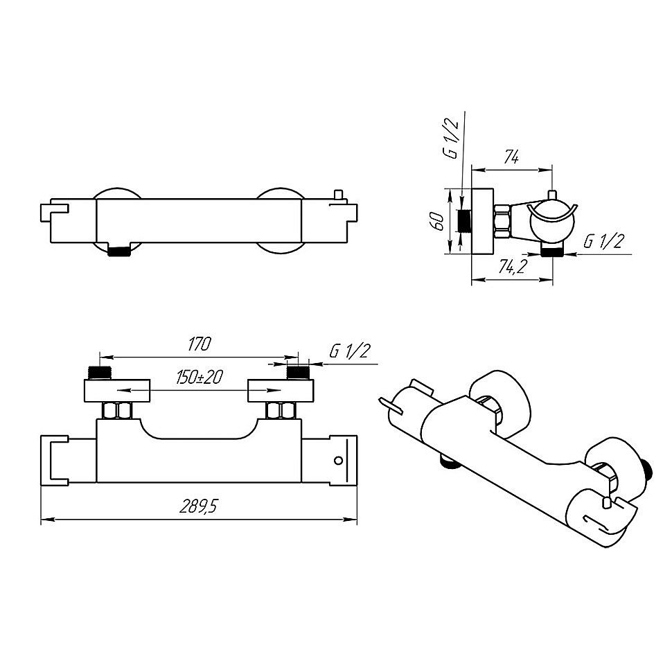 Смеситель для душа PAINI Morgana 73PW511TH никель купить в интернет-магазине сантехники Sanbest