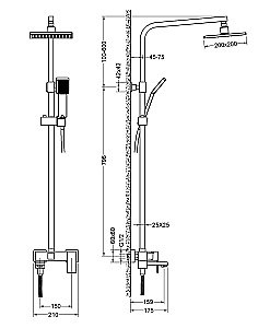 Душевая система Timo Selene SX-2013/03 черная матовая купить в интернет-магазине сантехники Sanbest