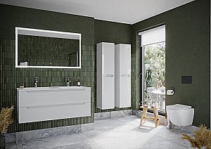 Тумба с раковиной Sancos Norma 2.0 NR2.0120-2W белый глянец для ванной в интернет-магазине Sanbest