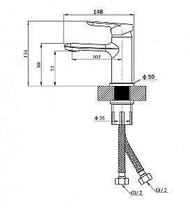 Смеситель для раковины Orange MODI M25-021cr хром купить в интернет-магазине сантехники Sanbest