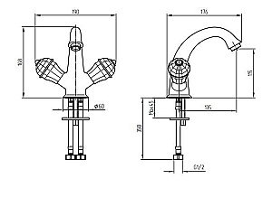 Смеситель для раковины Migliore Prestige Crystal 28011 бронза/swarovski купить в интернет-магазине сантехники Sanbest