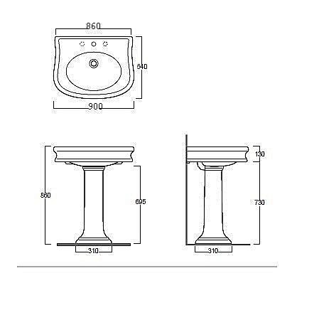 Раковина с пьедесталом SIMAS Lante LA11 90 купить в интернет-магазине Sanbest