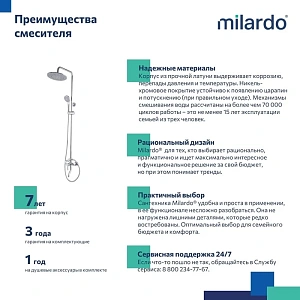 Душевая система Milardo Stripe STRSB1FM06 купить в интернет-магазине сантехники Sanbest