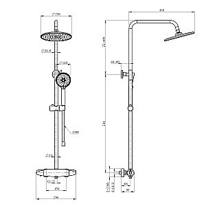 Душевая система с термостатом WONZON & WOGHAND CAPSULE, Белый матовый (WW-B3031-A-MW) купить в интернет-магазине сантехники Sanbest