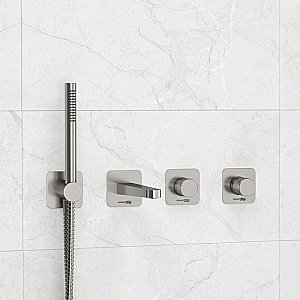 Смеситель для ванны WasserKRAFT Tauber SET2858 никель купить в интернет-магазине сантехники Sanbest