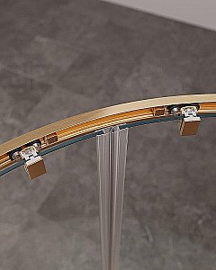 Душевой уголок Cezares Molveno 120x130 RH-22-130/120-C-BORO-IV стекло прозрачное/профиль золото брашированное купить в интернет-магазине Sanbest