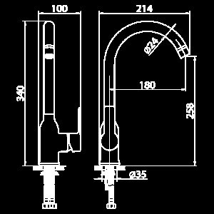 Смеситель для кухни Elghansa Emerald New 5691010 хром купить в интернет-магазине сантехники Sanbest