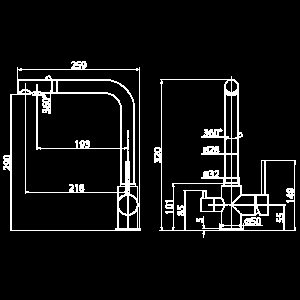 Смеситель для кухни Elghansa Kitchen Pure Water 56A5216-Black черный купить в интернет-магазине сантехники Sanbest