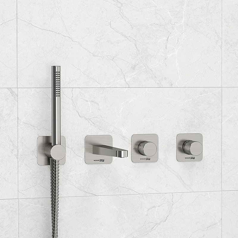 Смеситель для ванны WasserKRAFT Tauber SET2858 никель купить в интернет-магазине сантехники Sanbest