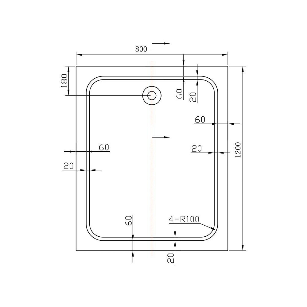 Душевой поддон Vincea VST-2AR-8012 120x80 купить в интернет-магазине Sanbest