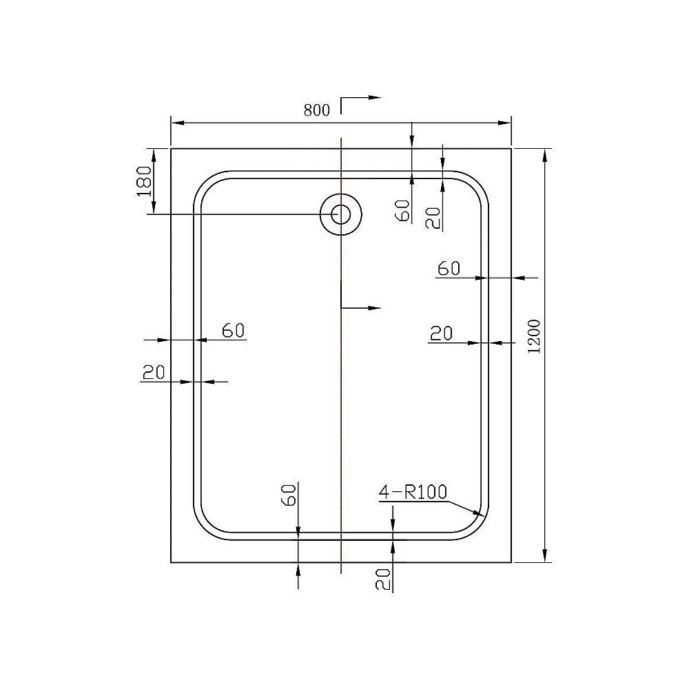 Душевой поддон Vincea VST-2AR-8012 120x80 белый купить в интернет-магазине Sanbest