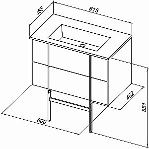 Тумба с раковиной Allen Brau REALITY 1.32008.AM 121 со столешницей антрацит матовый для ванной в интернет-магазине Sanbest