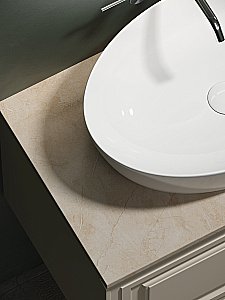 Тумба с раковиной Sancos Very 80 со столешницей, бежевая матовая для ванной в интернет-магазине Sanbest