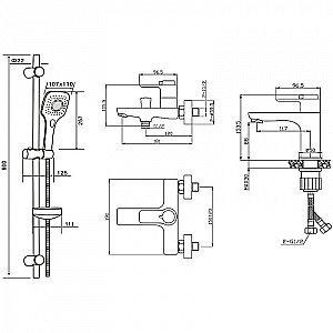 Набор смесителей Orange Thermo T19-311cr хром купить в интернет-магазине сантехники Sanbest