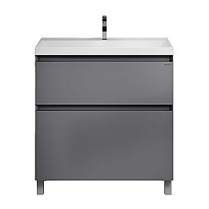Тумба с раковиной напольная Grossman МЕРКАДО 80 с 2-я ящ, графит матовая для ванной в интернет-магазине Sanbest
