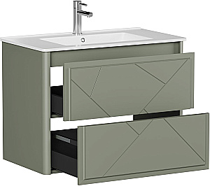 Тумба с раковиной и столешницей Allen Brau Paris 80 1.360001.CGM олива матовая для ванной в интернет-магазине Sanbest