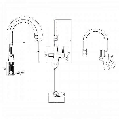 Смеситель для кухни Lemark Comfort LM3075C-Gray купить в интернет-магазине сантехники Sanbest