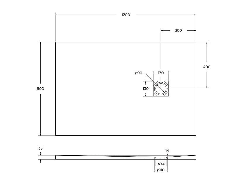 Душевой поддон Belbagno TRAY-MR-UNO-AH-120/80-35-W-BO белый/решетка белая матовая купить в интернет-магазине Sanbest