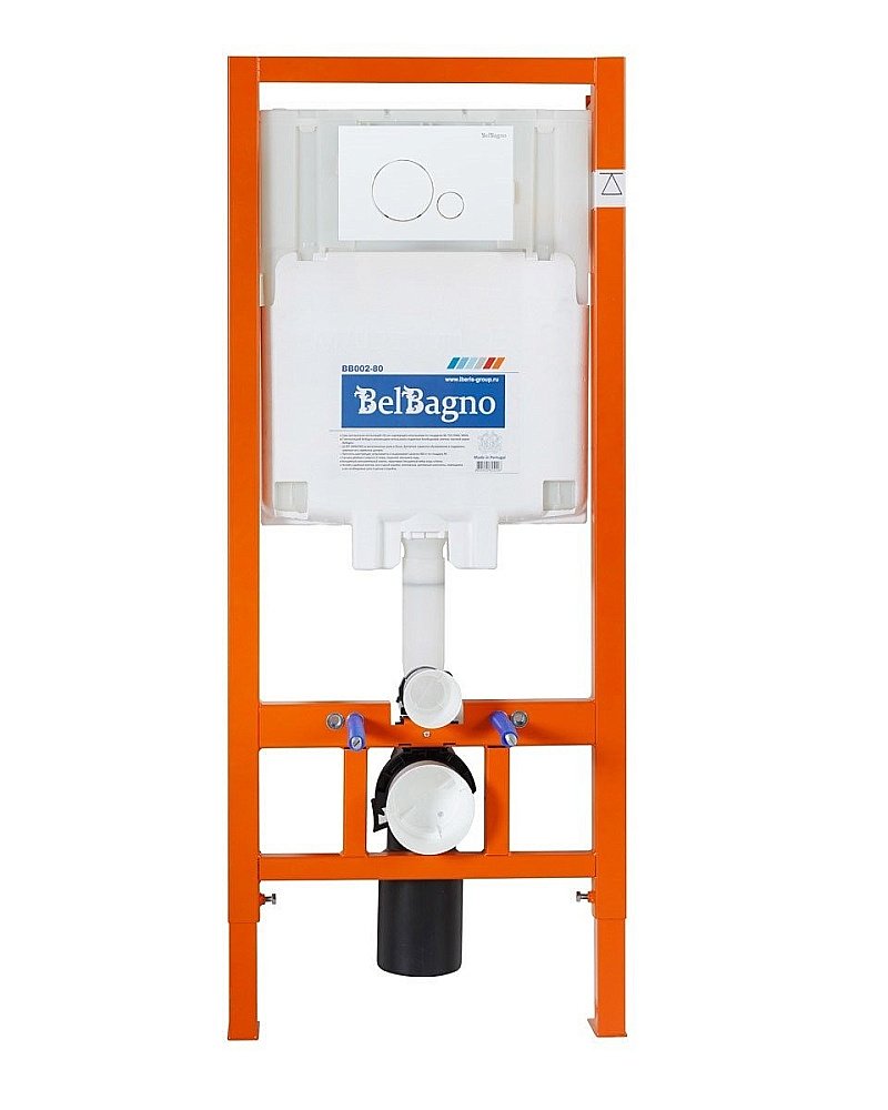 Унитаз подвесной BelBagno Loto безободковый, с крышкой микролифт, с инсталляцией и белой клавишей смыва купить в интернет-магазине Sanbest