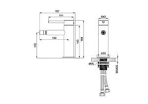 Смеситель для биде WONZON & WOGHAND STICK, Хром (WW-88339017-CR) купить в интернет-магазине сантехники Sanbest