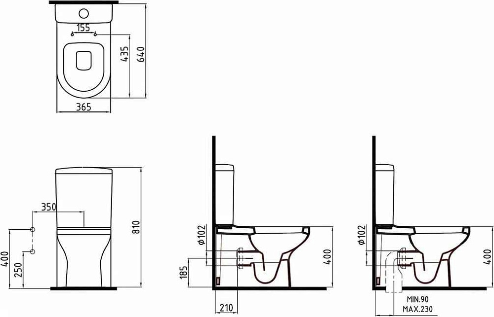 Унитаз Bien VENUS VNKD064N1VP0W5000 белый, с крышкой микролифт, с бачком, безободковый купить в интернет-магазине Sanbest