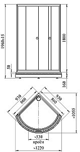 Душевой уголок Радомир Найт 90 стекло прозрачное/профиль белый купить в интернет-магазине Sanbest