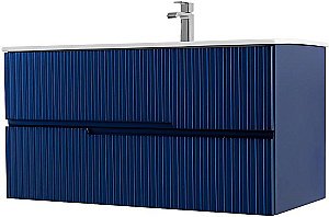 Тумба с раковиной Cezares DUET-N 100 DUET-N-1000-2C-SO-SPF-P сапфир для ванной в интернет-магазине Sanbest