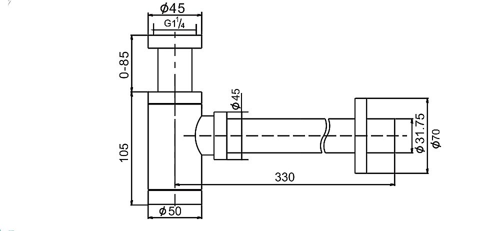 Сифон для раковины D&K DC907416 белый купить в интернет-магазине сантехники Sanbest