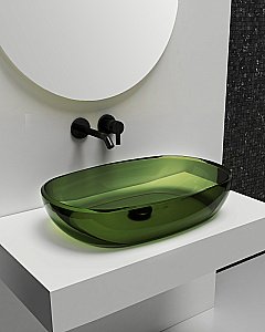 Раковина Abber Kristall AT2805Emerald зеленая купить в интернет-магазине Sanbest