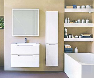 Зеркало Jorno Slide 80 Sli.02.77/W белое в ванную от интернет-магазине сантехники Sanbest