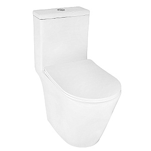 Унитаз моноблок Azario Prime AZ-1363OP белый, безободковый, с крышкой микролифт купить в интернет-магазине Sanbest