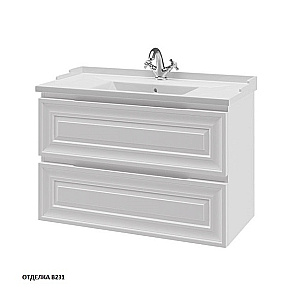 Тумба с раковиной Caprigo Ponza-A 90 два ящика, белая для ванной в интернет-магазине Sanbest