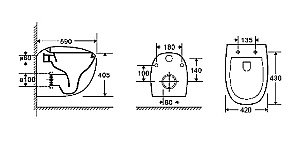 Унитаз с инсталляцией WeltWasser BAMBERG 525+JECKENBACH 004 GL-WT+BAMBERG WT белый/кнопка белая, безободковый, с крышкой микролифт купить в интернет-магазине Sanbest