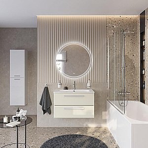 Тумба с раковиной Cezares ECO-CER-N 80 ECO-CER-N-800-2C-SO-AS-P альпака брашированная для ванной в интернет-магазине Sanbest