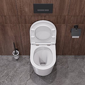 Унитаз подвесной Cezares CZR-38083-49-TH-TOR/SC белый, безободквый, смыв торнадо купить в интернет-магазине Sanbest