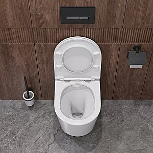 Унитаз подвесной Cezares CZR-38083-49-TH-TOR/SC белый, безободквый, смыв торнадо купить в интернет-магазине Sanbest