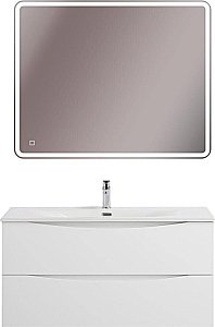 Тумба с раковиной BelBagno MARINO-CER-N-1000-2C-SO-BO-P Bianco Opaco для ванной в интернет-магазине Sanbest